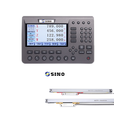 SINO 4 άξονα SINO ψηφιακό σύστημα ανάγνωσης SDS200 DRO μεταλλική οθόνη LCD με γραμμικό κιτ κωδικοποιητή